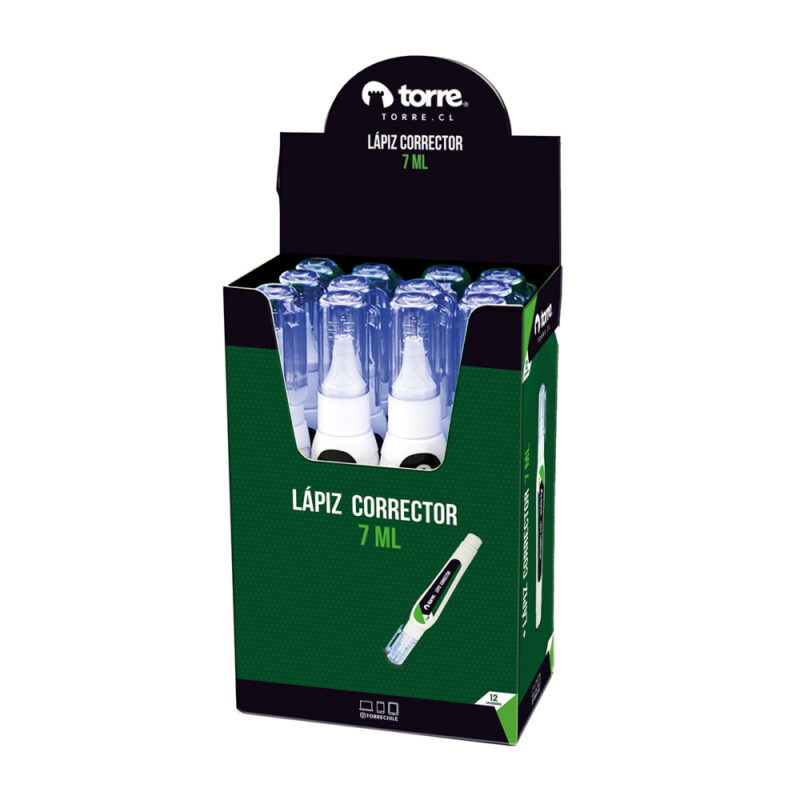Lapiz corrector torre 7ml x 12ud