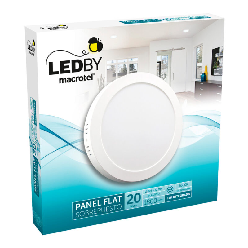 Panel flat sobrepuesto 18W plastico by Macrotel