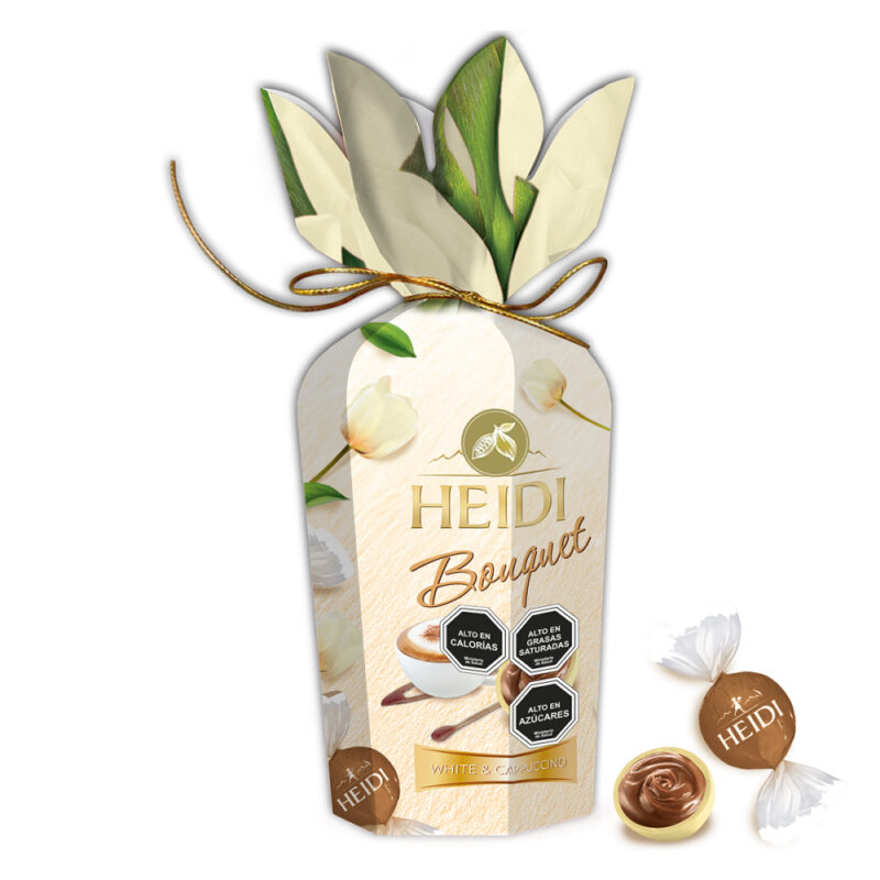 Estuche bombones Heidi bouquette white capuccino 120g