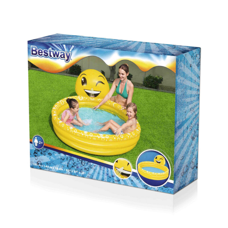 Piscina inflable 3 anillos emoji lanza agua 144x69cm Bestway