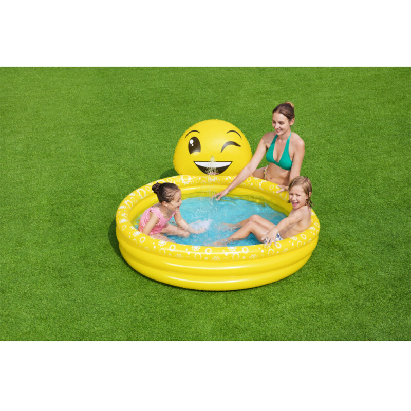 Piscina inflable 3 anillos emoji lanza agua 144x69cm Bestway