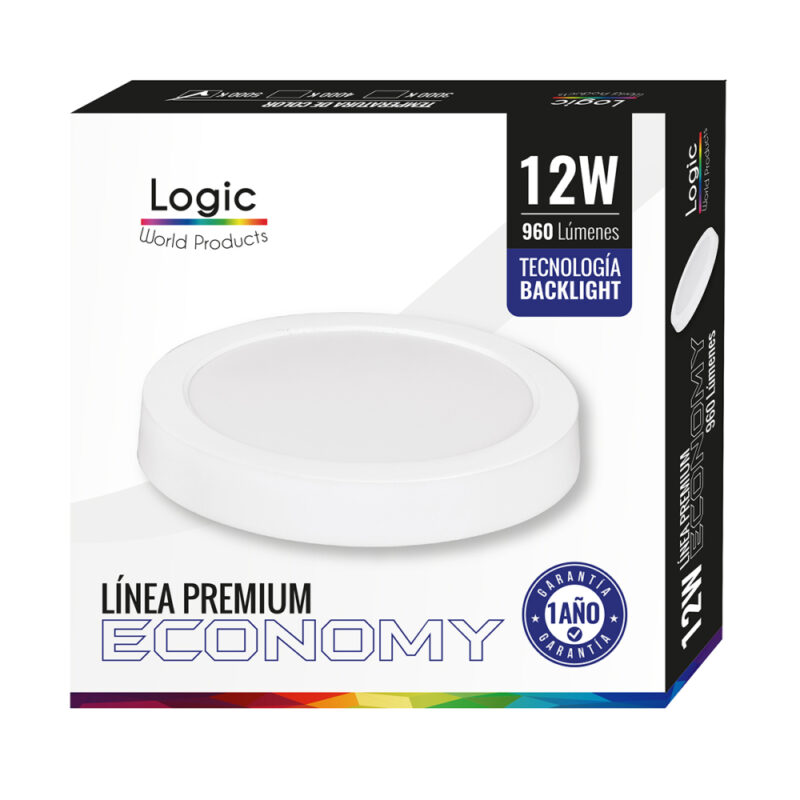 Plafon led sobrepuesto Logic 12W premium circular luz fria