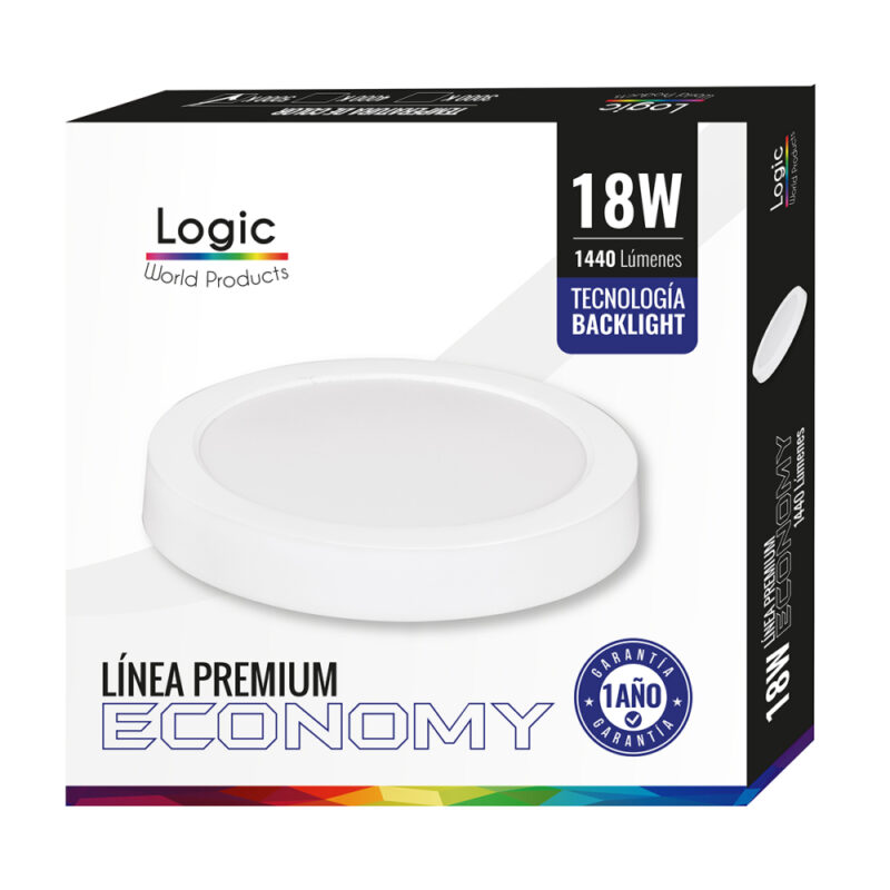 Plafon led sobrepuesto Logic 18W premium circular luz fria
