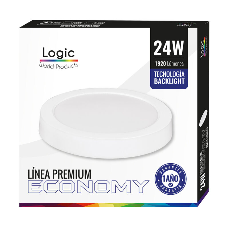 Plafon led sobrepuesto Logic 24W premium circular luz fria