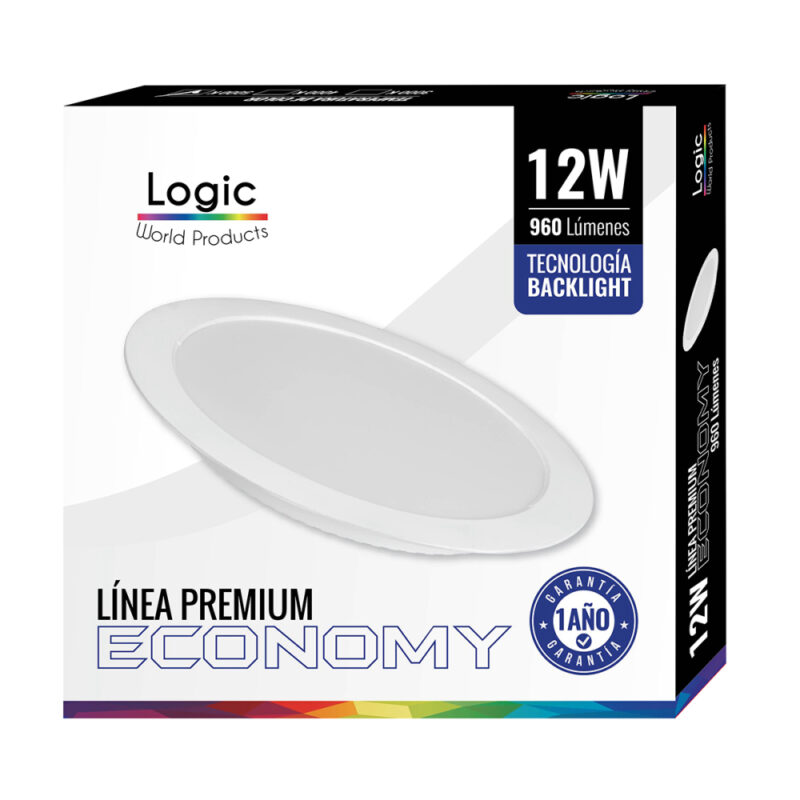 Plafon led embutido Logic 12W premium circular luz fria