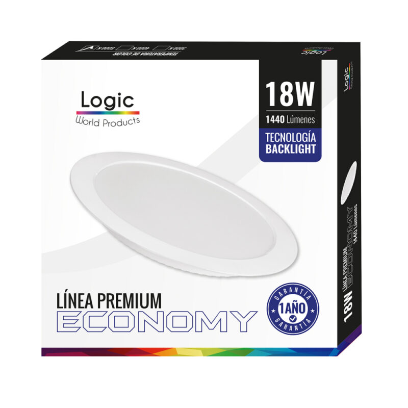 Plafon led embutido Logic 18W premium circular luz fria