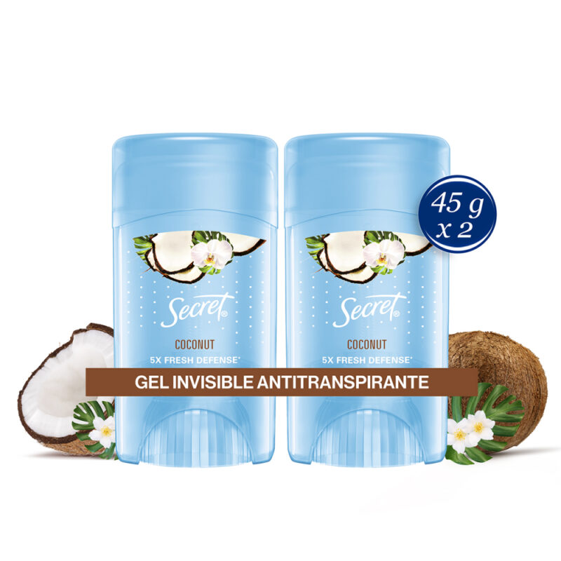 Desodorante Secret gel coco 45gr pack x2