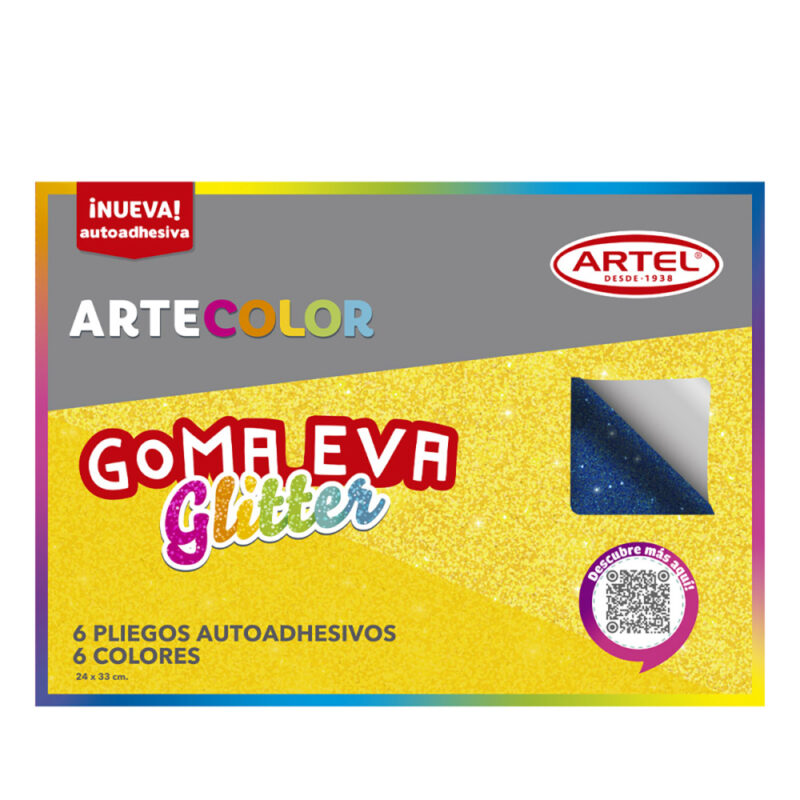 Bolsón artecolor goma eva glitter c/adhesivo