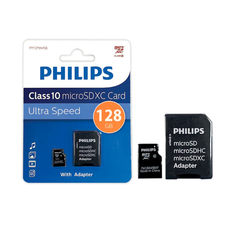 Memoria Philips micro SD 128GB con adaptador