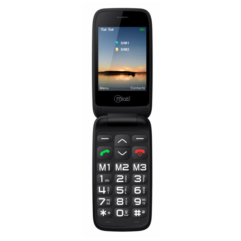 Telefono senior shell 4g sos 2.8pulg + base cargador negro