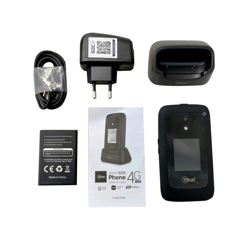 Telefono senior shell 4g sos 2.8pulg + base cargador negro