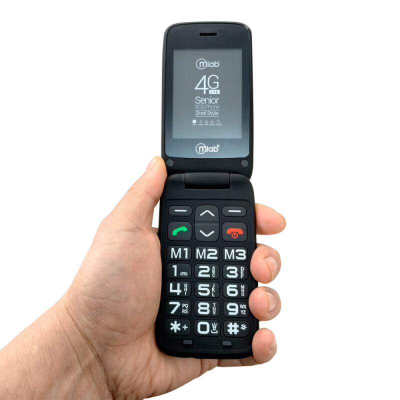 Telefono senior shell 4g sos 2.8pulg + base cargador negro