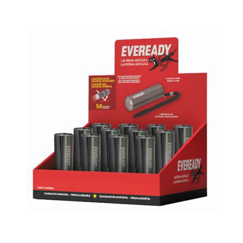 Linterna Eveready aluminio de bolsillo 12 ud por display