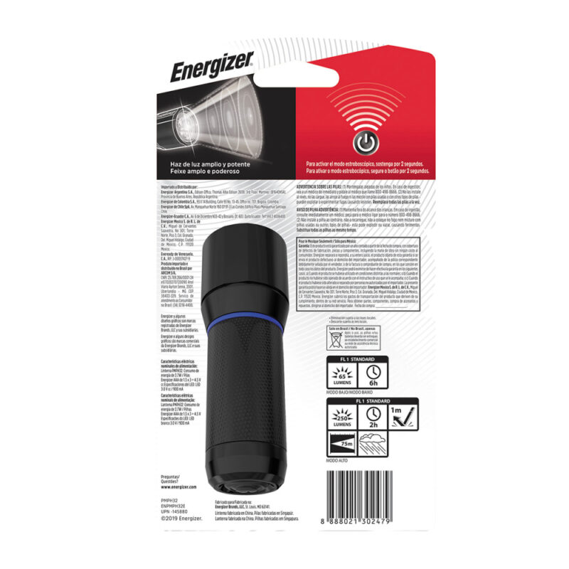 Linterna Energizer MTL 250 lumenes c/pilas AAA