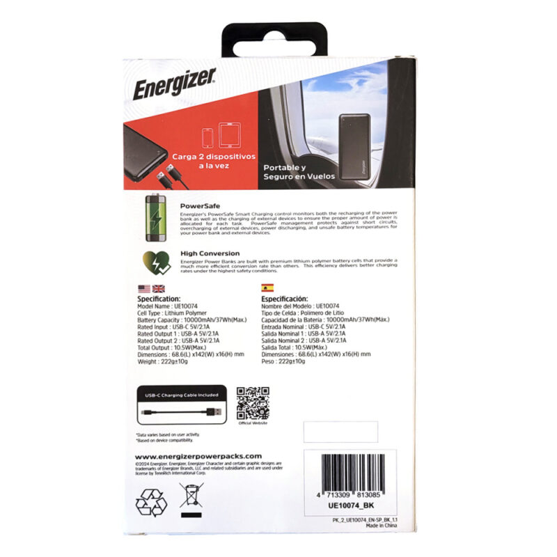 Energizer Powerbank 10.000 Mha Negro