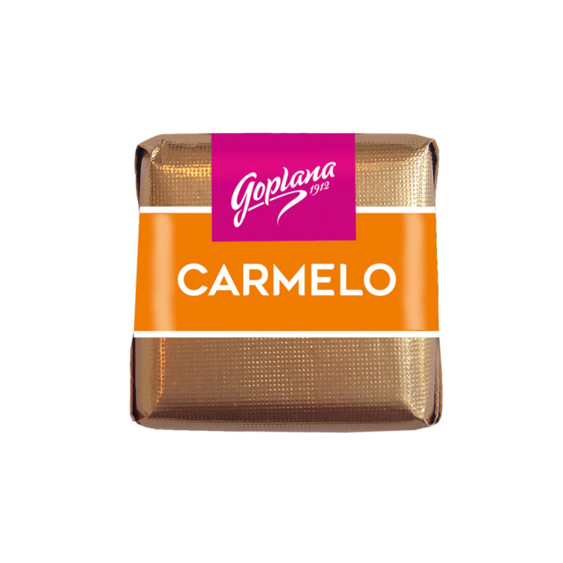 Cuadraditos de chocolate rellenos sabor Caramelo 1Kg