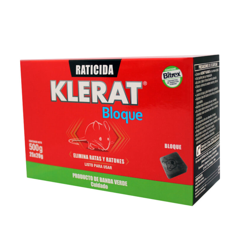 Raticida Klerat bloque 20g x 500g