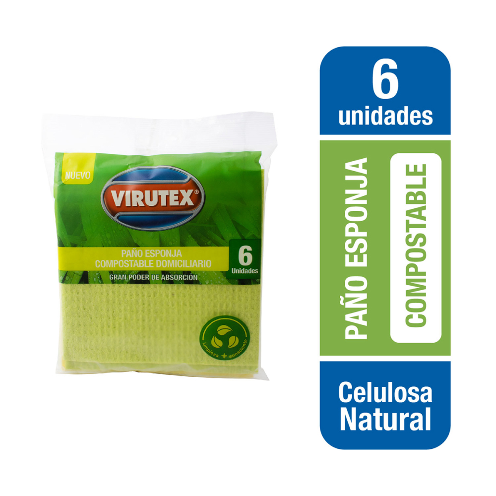 Paño celulosa Virutex natural clásica x6ud